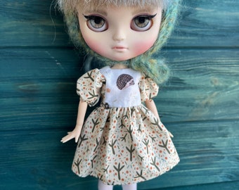 Blythe set of clothes, fall Blythe dress, blythe outfit, blythe clothes, custom Blythe doll clothes, Blythe custom doll, custom Blythe dress