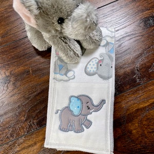 Elephant Burp Cloth Set, Baby Boy Cloth Diaper Burp Rag, Newborn Baby Necessity, Animal Nursery Decor, Baby Shower Gift, Soft Spit Towel image 8