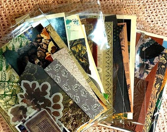 Paper Ephemera Green Nature Collage Art Junk Journal Stationary Packet