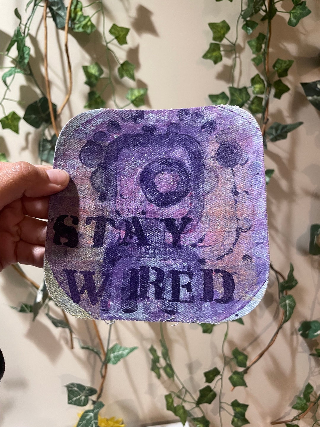 Stay Wired Hand Painted Robot Printed Iron on Floral Clothing Patch - Etsy
