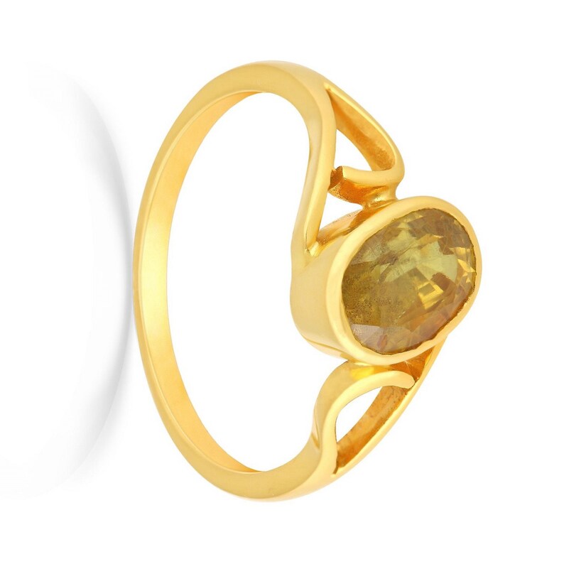 Yellow Sapphire and diamond ring 4 Carat-Sapphire and diamond solitaire-unique yellow sapphire ring For Unisex.Mother/'s day Gift