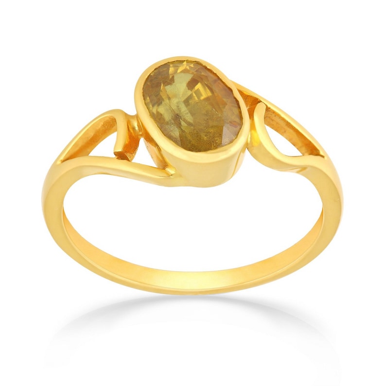Yellow Sapphire and diamond ring 4 Carat-Sapphire and diamond solitaire-unique yellow sapphire ring For Unisex.Mother/'s day Gift