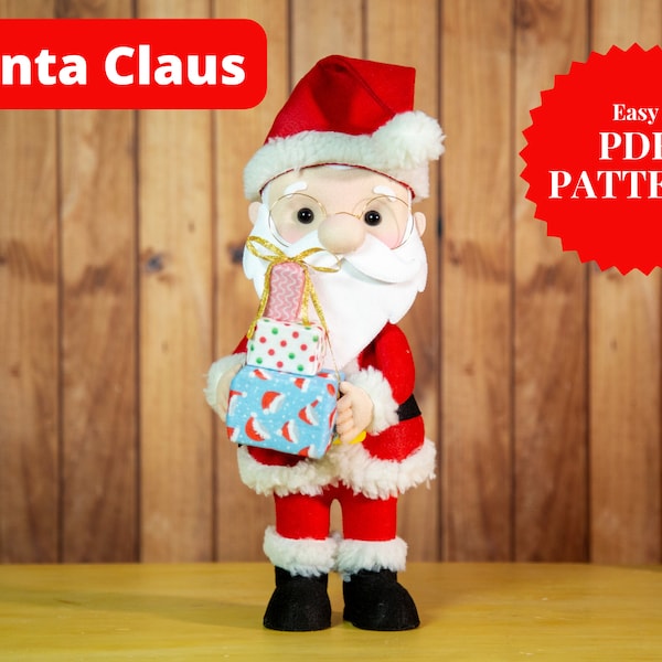 Santa Claus PDF Felt Pattern - Easy PDF Sewing DIY