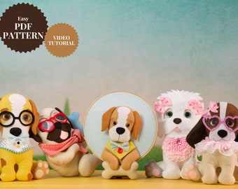 Dogs / Puppies - Felt Patterns - Easy PDF Sewing DIY