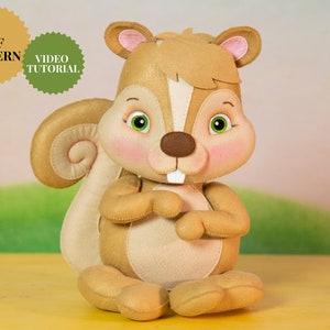 Squirrel PDF Felt Pattern (Woodland Animal) - Easy PDF Sewing DIY
