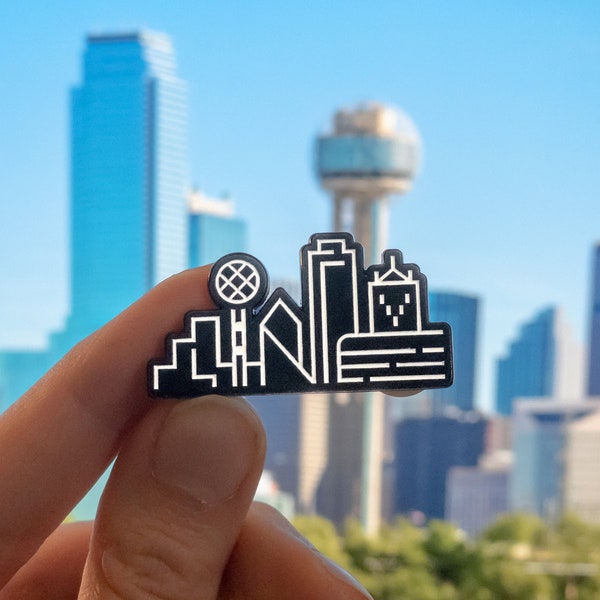 Dallas Texas Skyline Enamel Pin