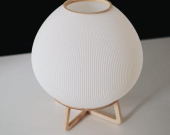 Moderne eigentijdse ronde witte lamp - Veelzijdige lamp voor tafel en nachtkastje in minimalistische Scandinavische stijl voor elke kamer