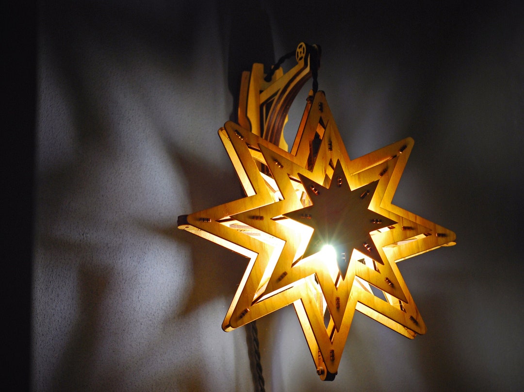 Scandinavian Welcome Star Plug in Wall Sconce. Wall Light Fixture in ...