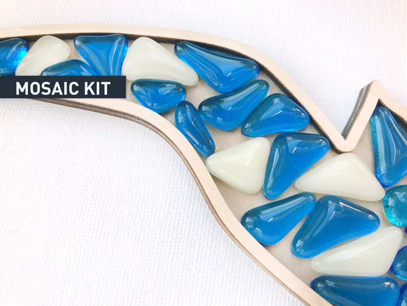 DIY Mosaic Art Kit for beginners. Craft kits for kids. Shallow Etsy