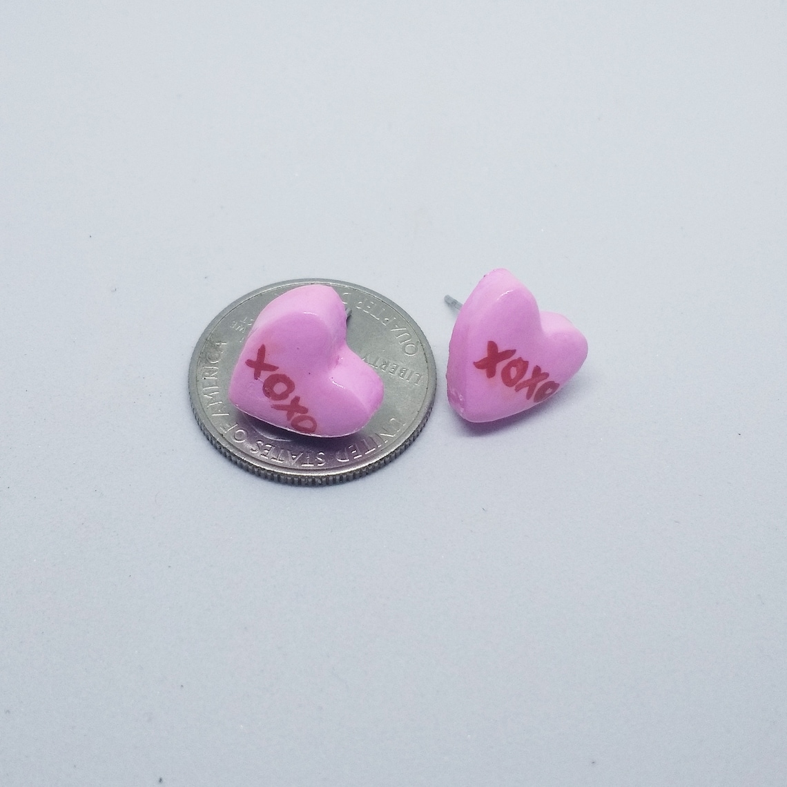 Conversation Heart Earrings Candy Earrings Heart Earrings Etsy