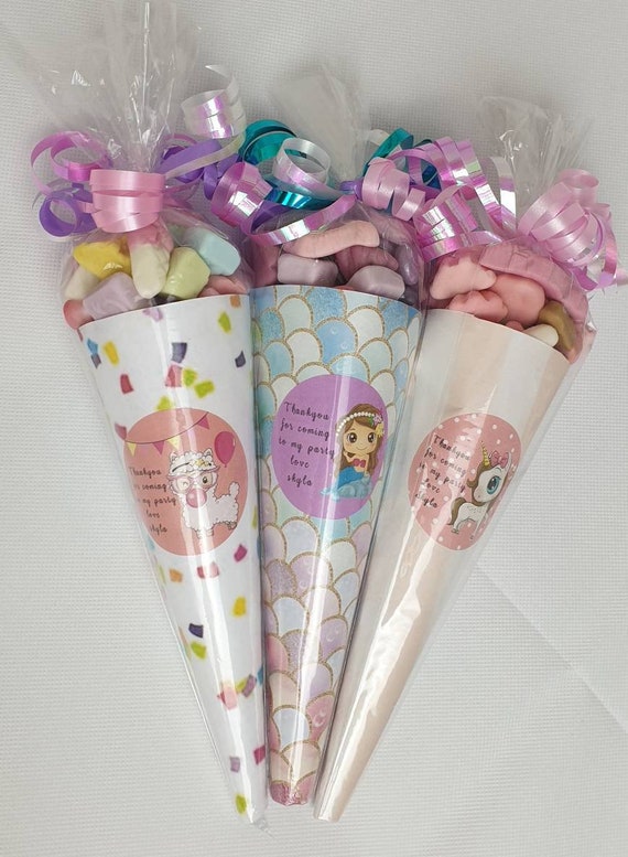 Ready Made Pre Filled Favours Sweet Cones Childrens Party Bags Jelly SWEETS