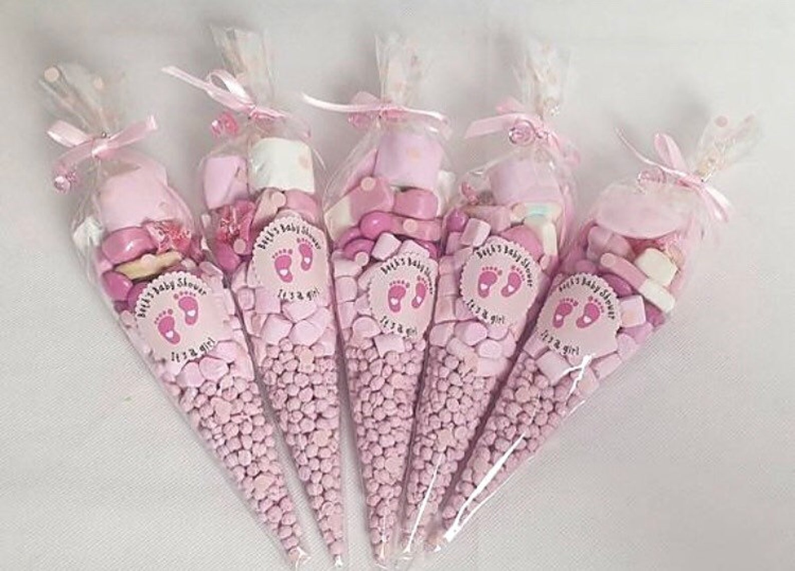 BABY SHOWER CONES Baby Girl sweet cones Party bag fillers | Etsy