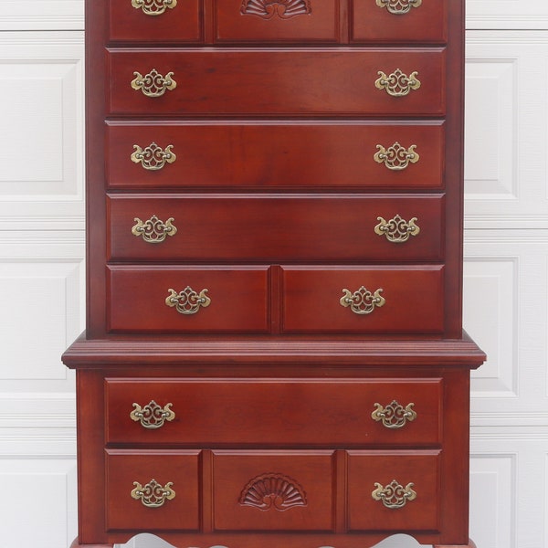 2 Piece Queen Anne Highboy Dresser / Tall chest