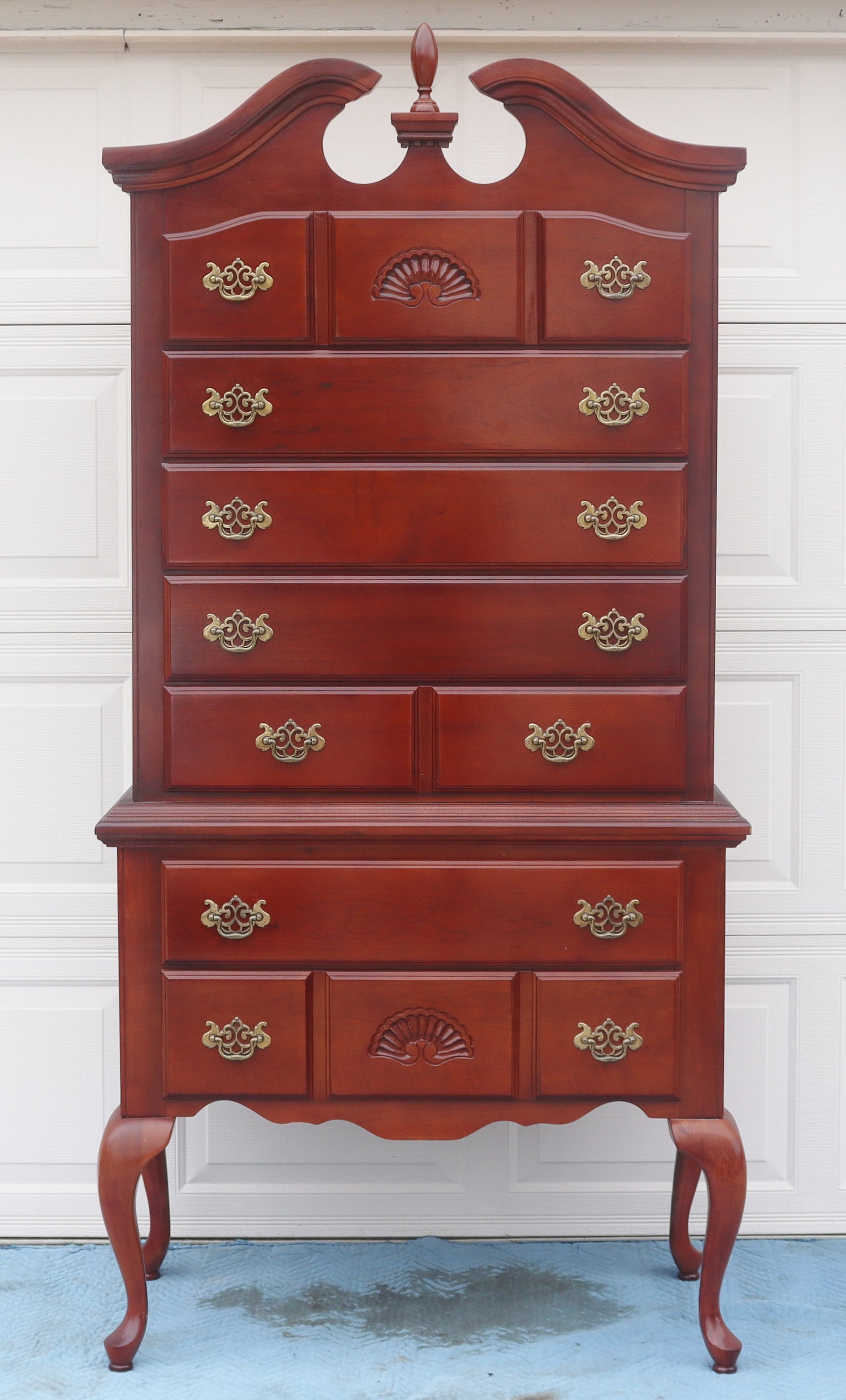 2 Piece Queen Anne Highboy Dresser / Tall chest