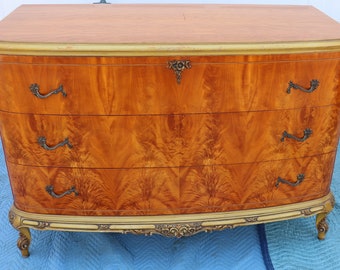 French Burl Tiger Oak dresser