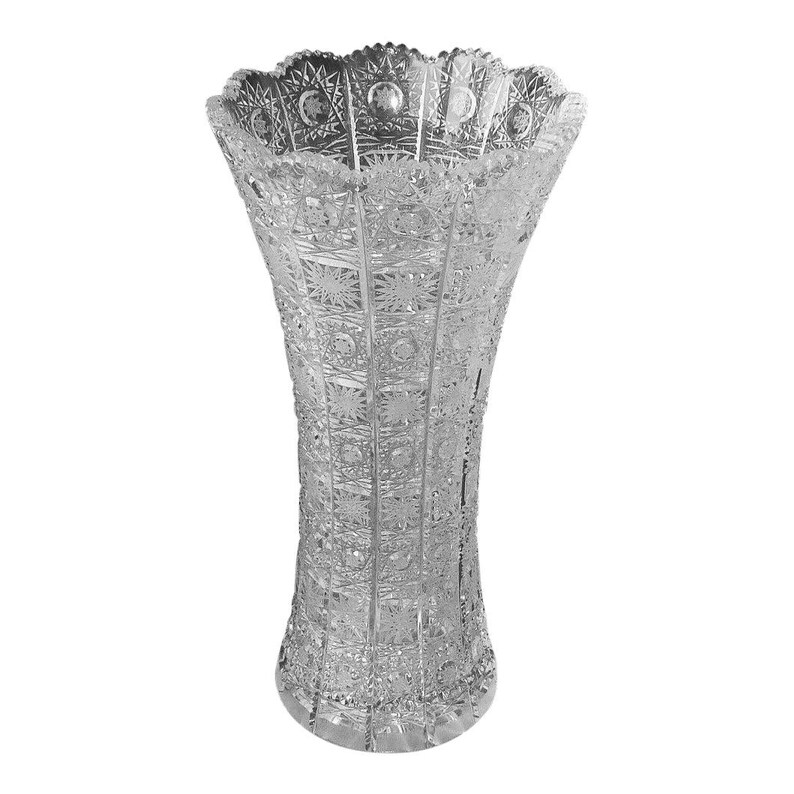Valaska Bela Slovakia Hand Cut Crystal Vase Etsy