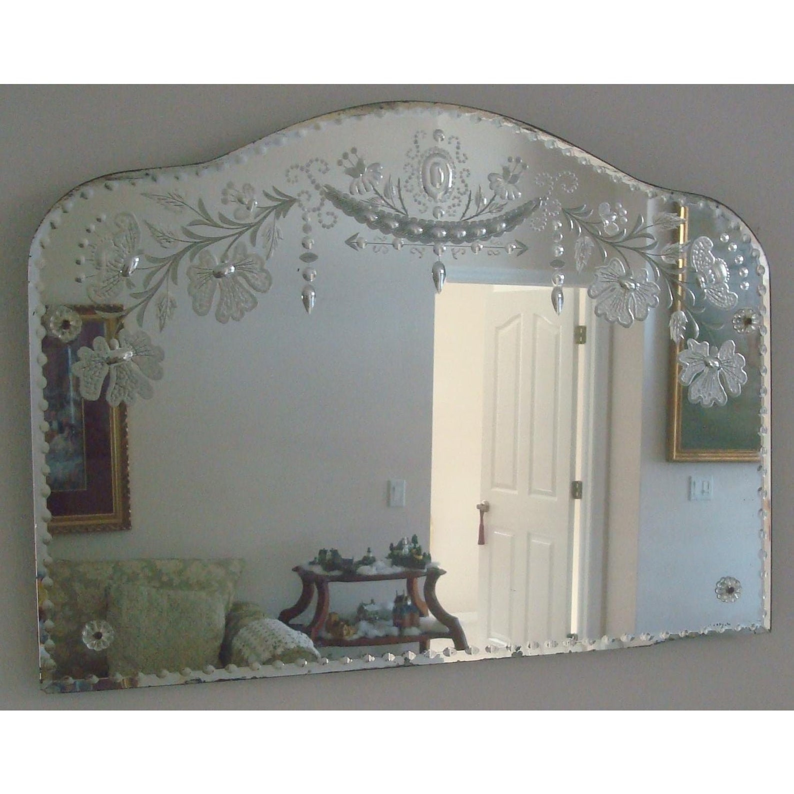 Floral Wall Mirror - Etsy