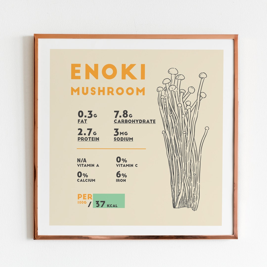 Enoki Mushroom Nutrition Facts Poster Print Multiple Sizes Etsy Australia