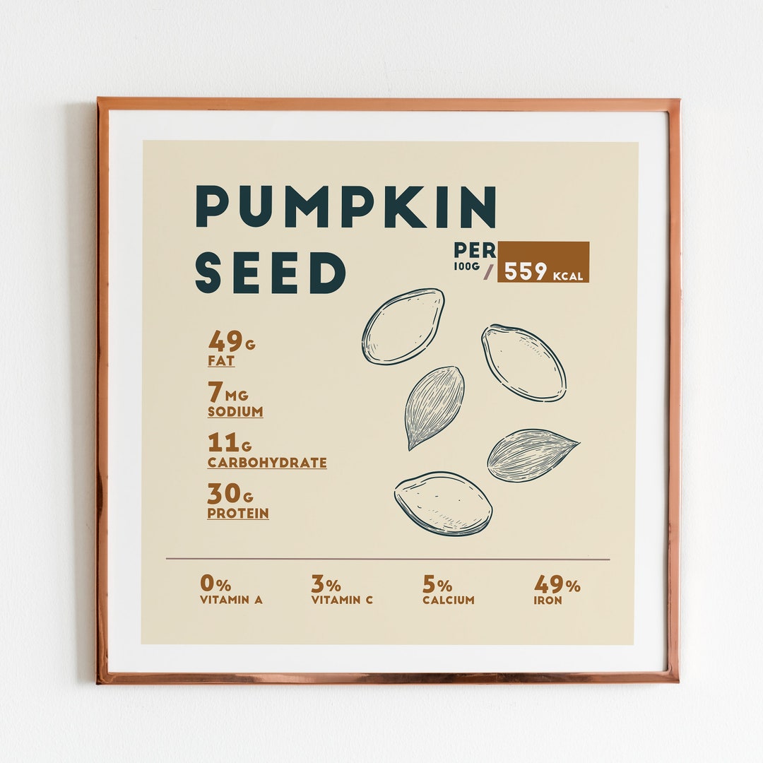 Pumpkin Seed Nutrition Facts Poster Print Multiple Sizes Etsy