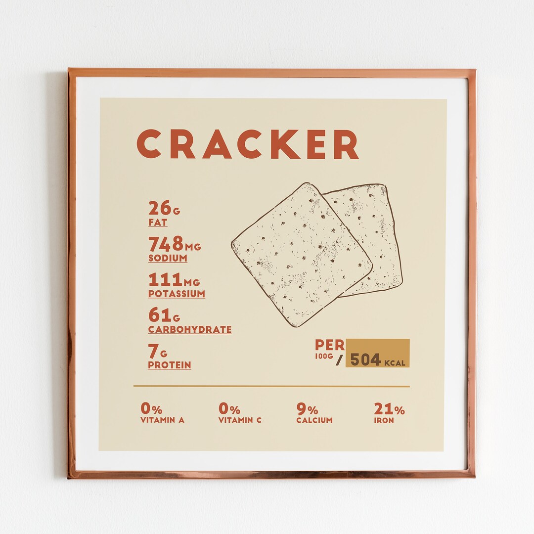 Cracker Nutrition Facts Poster Print Multiple Sizes 10x10 Etsy