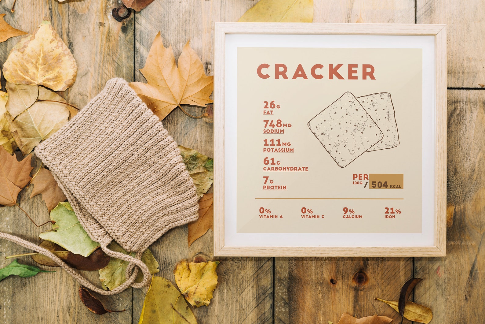 cracker-nutrition-facts-poster-print-multiple-sizes-10x10-etsy