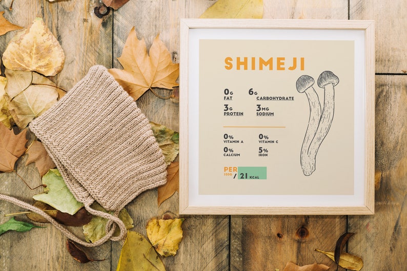 Shimeji Mushroom Nutrition Facts Poster Print Multiple Sizes Etsy