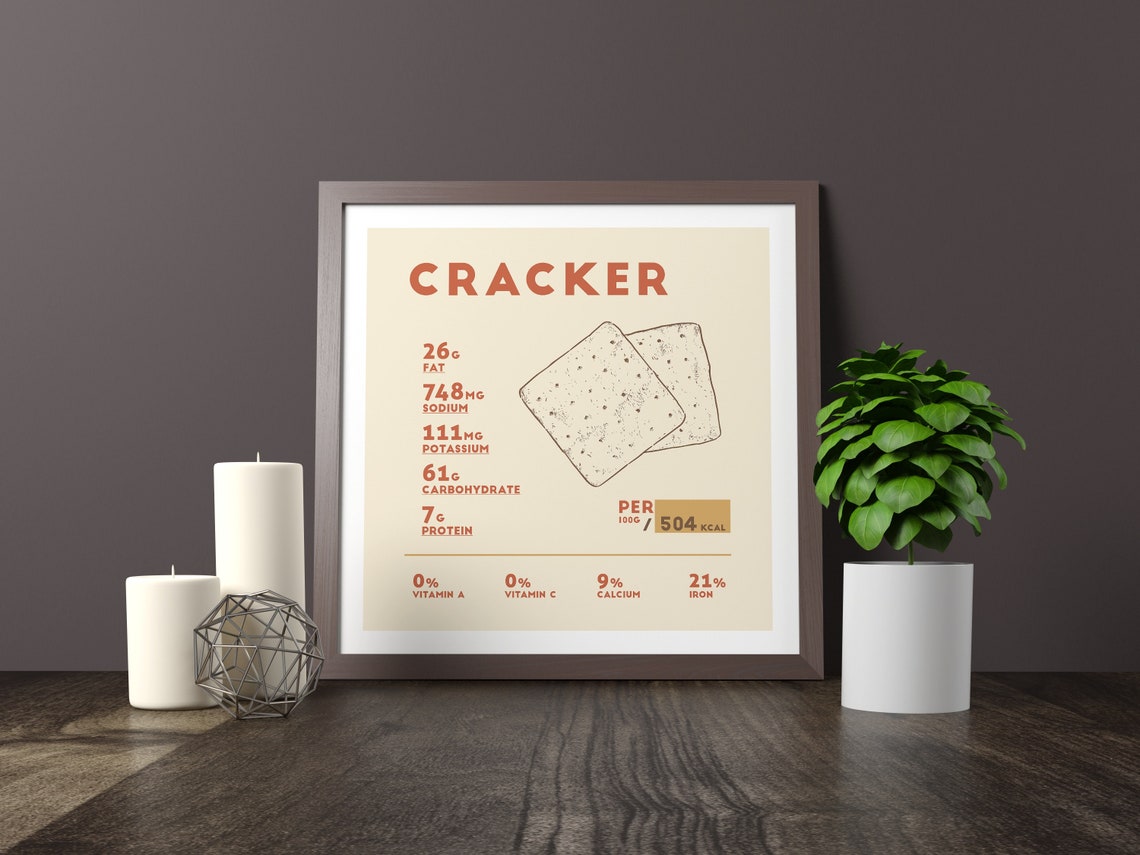 Cracker Nutrition Facts Poster Print Multiple Sizes 10x10 Etsy cracker-nutrition-facts-poster-print-multiple-sizes-10x10-etsy