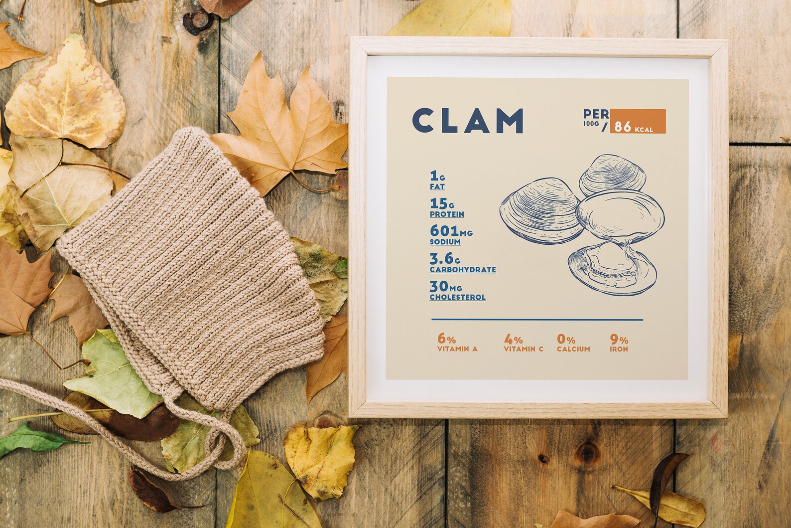 Clam Nutrition Facts Poster Print Multiple Sizes 10x10 to Etsy