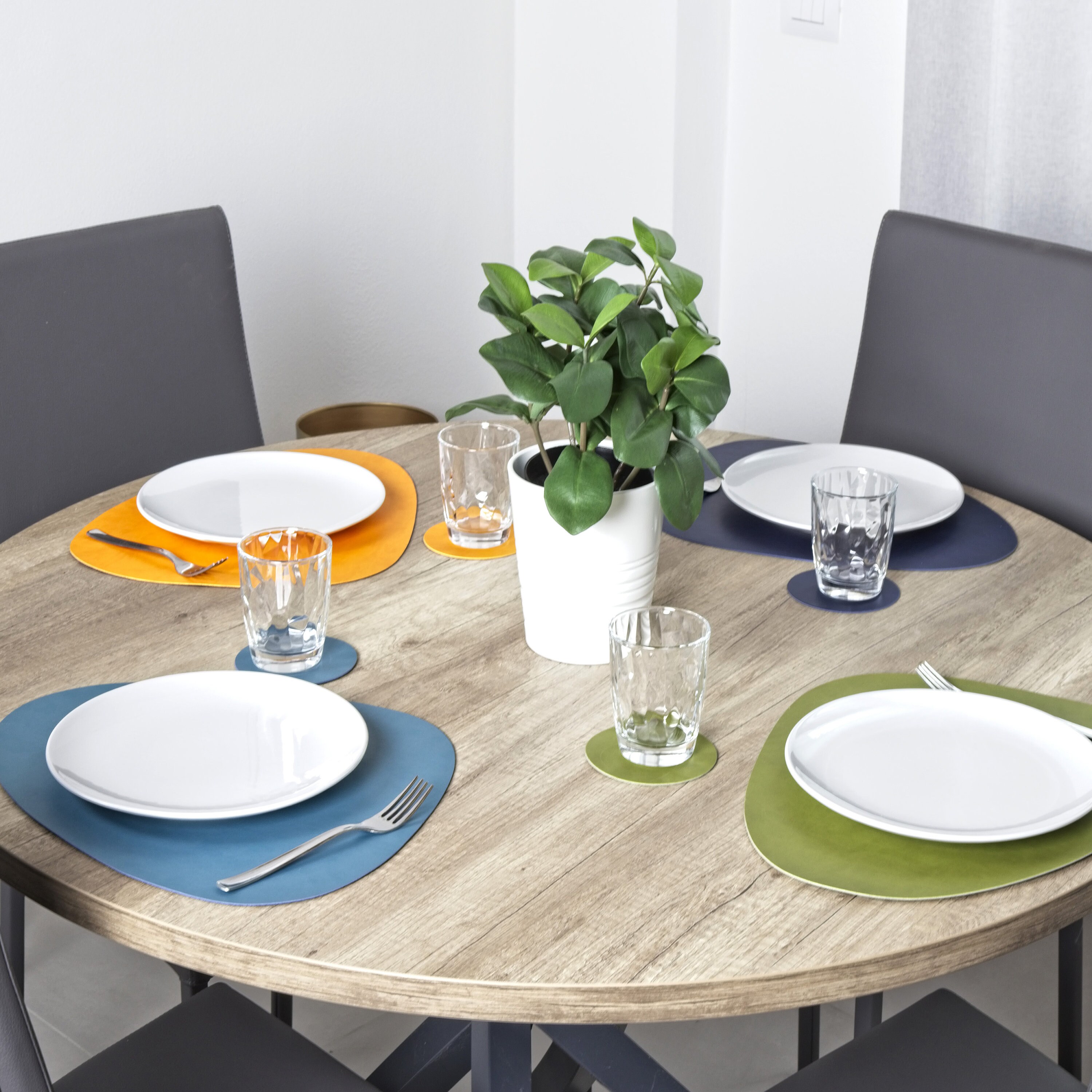 Table Mats and Coasters in PU Leather With Doublecolor Side Etsy UK