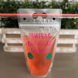 Drink Pouches, Adult Drink Pouches, Custom Drink Pouch, Adult Caprisun, Summer Drink Pouch, Bachelorette Party, Reusable Drink Bag