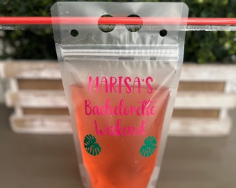 Drink Pouches, Adult Drink Pouches, Custom Drink Pouch, Adult Caprisun, Summer Drink Pouch, Bachelorette Party, Reusable Drink Bag
