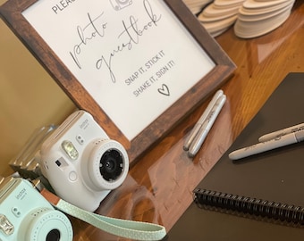 Photo Guestbook sign, Polaroid guest book, wedding sign, guestbook sign, Snap it shake it stick it sign it