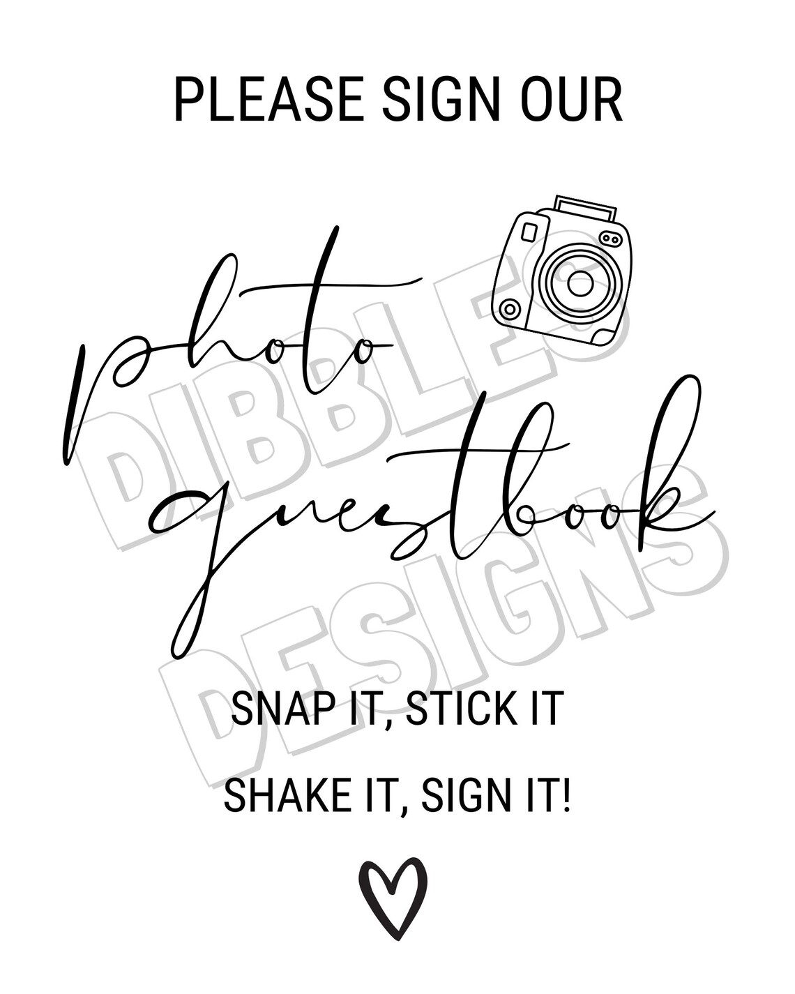 Photo Guestbook Sign Polaroid Guest Book Wedding Sign Etsy