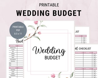 Wedding Budget Printable, Printable Wedding Planner, Wedding Binder Template, Wedding Planning, Wedding Budget Organizer