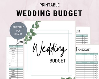 Wedding Budget Printable, Printable Wedding Planner, Wedding Binder Template, Wedding Planning, Wedding Budget Organizer