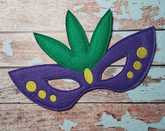 Carnival or Mardi Gras Mask In the Hoop Embroidery Design - Instant Download - ITH Mardi Gras Mask