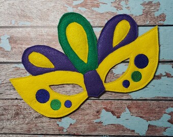 Carnival or Mardi Gras Mask In the Hoop Embroidery Design - Instant Download - ITH Mardi Gras Mask