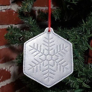 Snowflake Christmas Tree Ornament ITH Project - Snowflake Ornament - Instant Download 4x4 5x7 Machine Embroidery Design Pattern In The Hoop