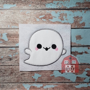 Cute Halloween Ghost Applique Embroidery Design - Instant Download