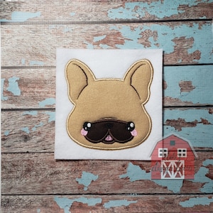 Francés Bulldog &quot;Frenchie&quot; Applique Diseño de Bordado - Descarga Instantánea
