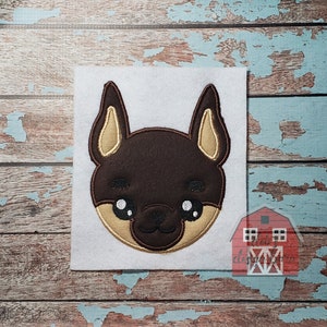 Doberman Applique Embroidery Design - Instant Download