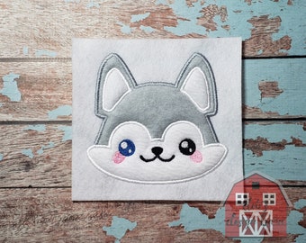 Husky Applique Embroidery Design - Instant Download