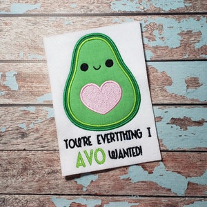 Süße Valentine Avocado Stickerei Design - Instant Download