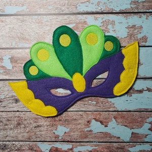 Carnival or Mardi Gras Mask In the Hoop Embroidery Design - Instant Download - ITH Mardi Gras Mask