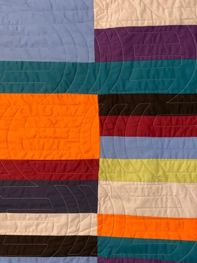 Mid Century Modern Striped Quilt King Etsy