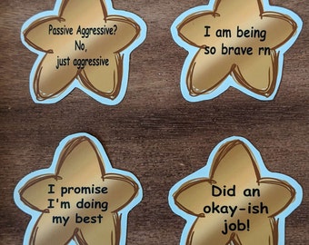 Gold Star "Motivational" Vinyl Stickers