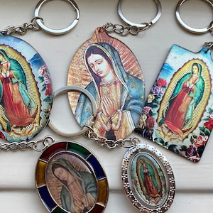 Jungfrau Maria Porträt Schlüsselbund, Our Lady of Guadalupe Silber Schlüsselbund, Virgen De Guadalupe Schlüsselbund, religiöses Geschenk