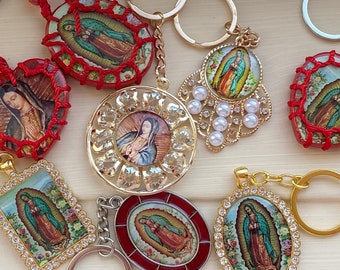 Virgin Mary Keychain, Our Lady of Guadalupe Silver Keychain, Virgen De Guadalupe Keychain, Religious Gift