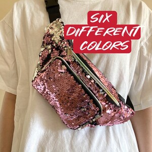 Pink sequin hotsell fanny pack