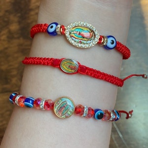 Stapelbare Maagd Maria armband, knoop armband, boze oogbescherming armband, cadeau voor hem, cadeau voor haar